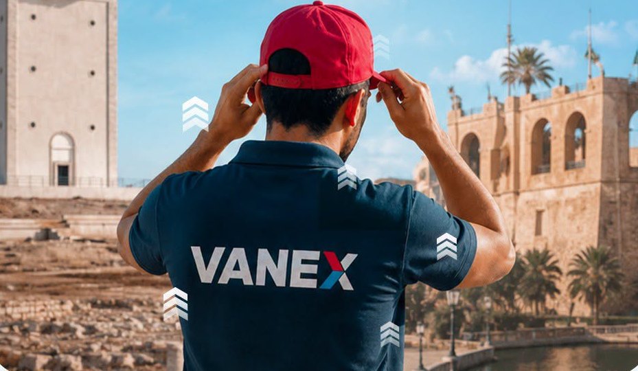 A Vanex courier in company uniform in Tripoli